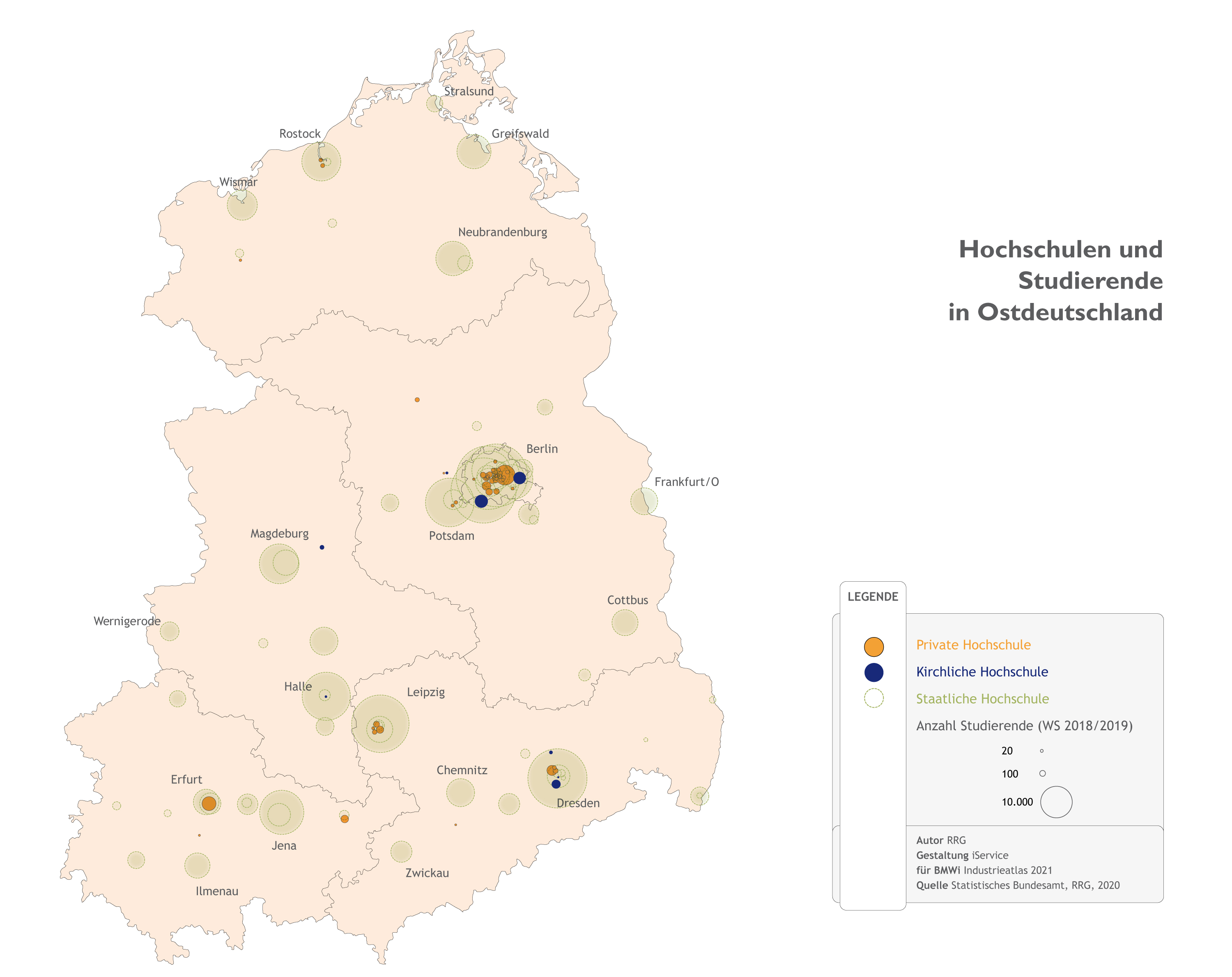 Hochschulen und Studierende in Ostdeutschland